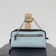 Uubags Chanel Large Zipped Pouch In Canvas, Calfskin & Silver-Tone Metal Blue & Black 17x29x12cm - 6