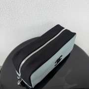 Uubags Chanel Large Zipped Pouch In Canvas, Calfskin & Silver-Tone Metal Blue & Black 17x29x12cm - 2