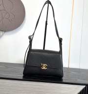 Uubags Chanel Medium Kelly Shoulder Bag Black Lambskin 1997 24K 22.5x14x8cm - 1