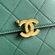 Uubags Chanel Large Kelly Shoulder Bag Green Lambskin 1997 24K 32x20x10cm - 4