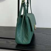Uubags Chanel Medium Kelly Shoulder Bag Green Lambskin 1997 24K 22.5x14x8cm - 6