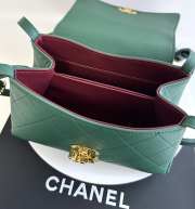 Uubags Chanel Medium Kelly Shoulder Bag Green Lambskin 1997 24K 22.5x14x8cm - 4