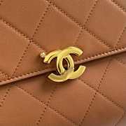 Uubags Chanel Large Kelly Shoulder Bag Brown Lambskin 1997 24K 32x20x10cm - 5