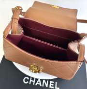 Uubags Chanel Medium Kelly Shoulder Bag Brown Lambskin 1997 24K 22.5x14x8cm - 6