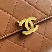 Uubags Chanel Medium Kelly Shoulder Bag Brown Lambskin 1997 24K 22.5x14x8cm - 3