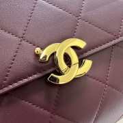 Uubags Chanel Medium Kelly Shoulder Bag Dark Brown Lambskin 1997 24K 22.5x14x8cm - 4