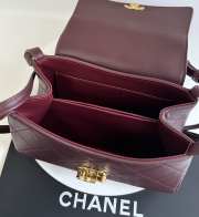 Uubags Chanel Medium Kelly Shoulder Bag Dark Brown Lambskin 1997 24K 22.5x14x8cm - 3