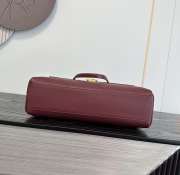 Uubags Chanel Large Kelly Shoulder Bag Burgundy Lambskin 1997 24K 32x20x10cm - 6