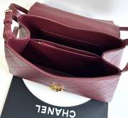 Uubags Chanel Large Kelly Shoulder Bag Burgundy Lambskin 1997 24K 32x20x10cm - 3