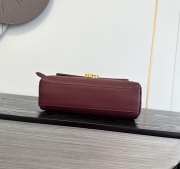 Uubags Chanel Medium Kelly Shoulder Bag Burgundy Lambskin 1997 24K 22.5x14x8cm - 4