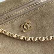 Uubags Chanel Large Vanity With Chain In Suede Calfskin & Gold Metal Beige 15x23x5cm - 3