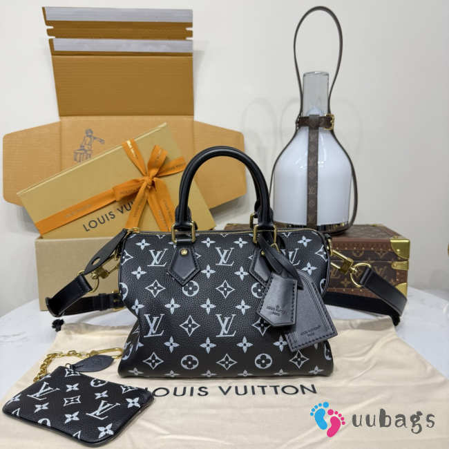 Uubags Louis Vuitton M2A407 Speedy P9 Bandoulière 25 Bag Monogram Firefly Calfskin Leather 25x15x15cm - 1