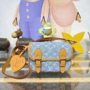 Uubags Louis Vuitton M2A647 Satchel Mini Crossbody Bag Monogram Denim 19.5x15x6cm - 1