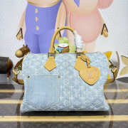 Uubags Louis Vuitton M2A209 Speedy 30 Bandouliere Handbag Monogram Denim 34x22x19cm - 1