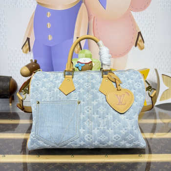Uubags Louis Vuitton M2A209 Speedy 30 Bandouliere Handbag Monogram Denim 34x22x19cm