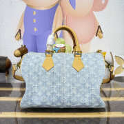 Uubags Louis Vuitton M2A209 Speedy 30 Bandouliere Handbag Monogram Denim 34x22x19cm - 4