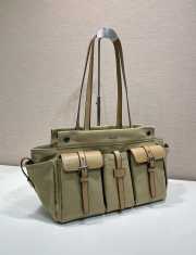 Uubags Prada Route canvas and leather tote bag in khaki 34x25x17cm - 6