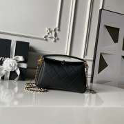 Uubags Chanel 26S Runway hobo bag AS6255 black lambskin leather with light gold metal with handle 16x23x7cm - 6