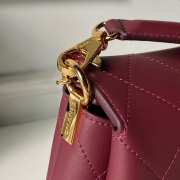 Uubags Chanel 26S Runway hobo bag AS6255 burgundy lambskin leather with light gold metal with handle 16x23x7cm - 6