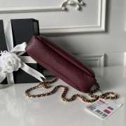 Uubags Chanel 26S Runway hobo bag AS6255 burgundy lambskin leather with light gold metal with handle 16x23x7cm - 5
