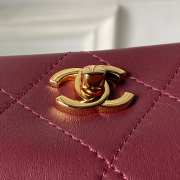 Uubags Chanel 26S Runway hobo bag AS6255 burgundy lambskin leather with light gold metal with handle 16x23x7cm - 4