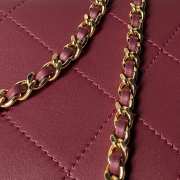 Uubags Chanel 26S Runway hobo bag AS6255 burgundy lambskin leather with light gold metal with handle 16x23x7cm - 3