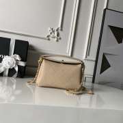Uubags Chanel 26S Runway hobo bag AS6255 beige lambskin leather with light gold metal with handle 16x23x7cm - 3