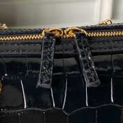 Uubags Chanel bag with chain in black croc embossed calfskin leather with gold-tone hardware 19x12x9cm - 3