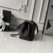 Uubags Chanel Classic Flap Messenger Bag In Black Grained Calfskin with Gold-Tone Hardware 25x16x8cm - 5