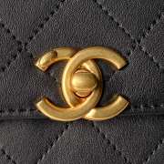 Uubags Chanel Classic Flap Messenger Bag In Black Grained Calfskin with Gold-Tone Hardware 25x16x8cm - 3