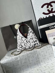 Uubags Chanel small shopping bag in lambskin & gold metal black & white 23x23x7cm - 6