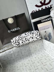Uubags Chanel small shopping bag in lambskin & gold metal black & white 23x23x7cm - 3