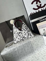 Uubags Chanel small shopping bag in lambskin & gold metal black & white 23x23x7cm - 2