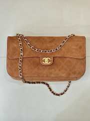 Uubags Chanel Maxi flap bag in calfskin suede, lambskin & gold metal camel 19.5x32x10cm - 5