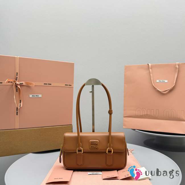 Uubags Miu Miu Arcadie leather bag in brown 11.5x24x5cm - 1