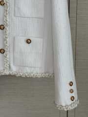 Uubags Chanel White Braided Trim Tweed Jacket - 6