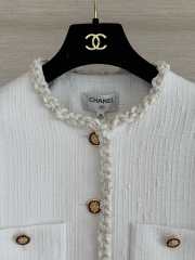 Uubags Chanel White Braided Trim Tweed Jacket - 5