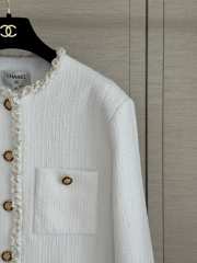 Uubags Chanel White Braided Trim Tweed Jacket - 4