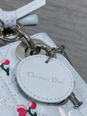 Uubags Dioramour Micro Lady Dior Chain Bag Mini Doves & Roses Embroidery Cannage Lambskin Light Blue 18x15x7cm - 2