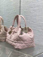 Uubags Medium Dior Toujours Bag Two-Tone Latte and Soupir Pink Macrocannage Calfskin 28.5x19x21cm - 4