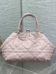 Uubags Medium Dior Toujours Bag Two-Tone Latte and Soupir Pink Macrocannage Calfskin 28.5x19x21cm - 5