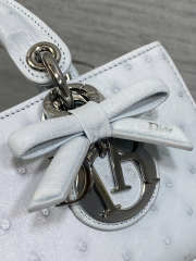 Uubags Dior Mini Lady D-Joy Bag Baby Blue Ostrich Leather with Strap 22cm - 5