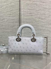 Uubags Dior Mini Lady D-Joy Bag Baby Blue Ostrich Leather with Strap 22cm - 2