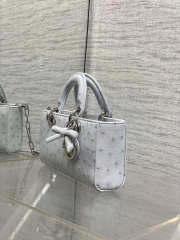 Uubags Dior Mini Lady D-Joy Bag Baby Blue Ostrich Leather with Strap 22cm - 3