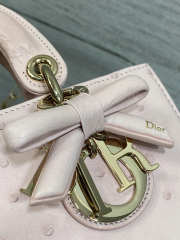 Uubags Dior Mini Lady D-Joy Bag Soupir Pink Ostrich Leather with Strap 22cm - 2