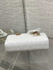 Uubags Dior Mini Lady D-Joy Bag White Ostrich Leather with Strap 22cm - 5