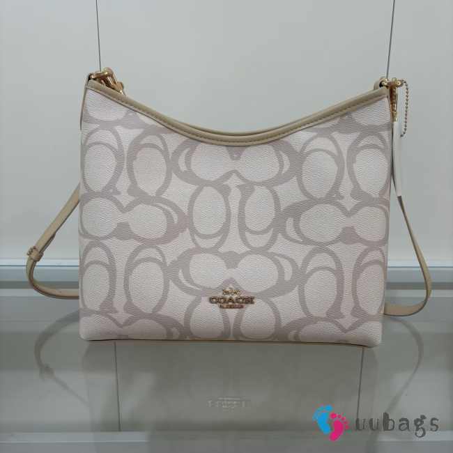 Uubags Coach Laurel Shoulder Bag In Sketch Signature Canvas Gold/Beige 28x18x11cm - 1