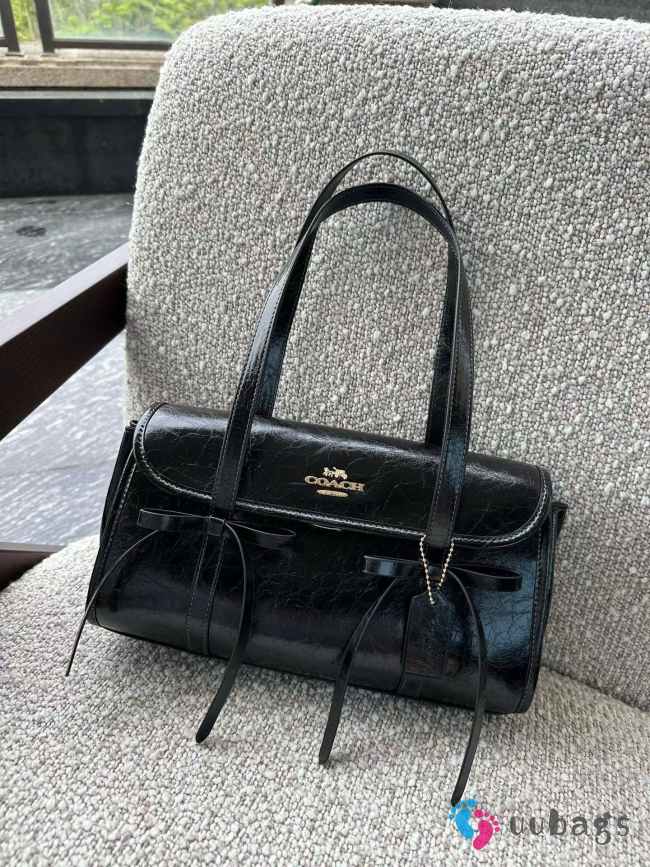 Uubags Coach Bridget Flap Shoulder Bag With Bows Gold/Black 34.5x12x16cm - 1