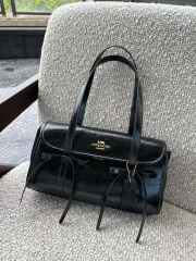 Uubags Coach Bridget Flap Shoulder Bag With Bows Gold/Black 34.5x12x16cm - 1