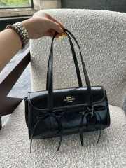 Uubags Coach Bridget Flap Shoulder Bag With Bows Gold/Black 34.5x12x16cm - 6